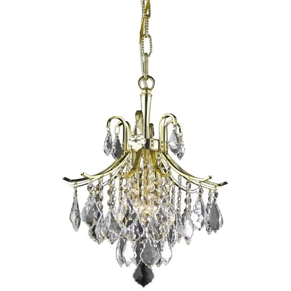 Elegant Lighting Living District Amelia 3-Light Transitional Metal Pendant in Gold