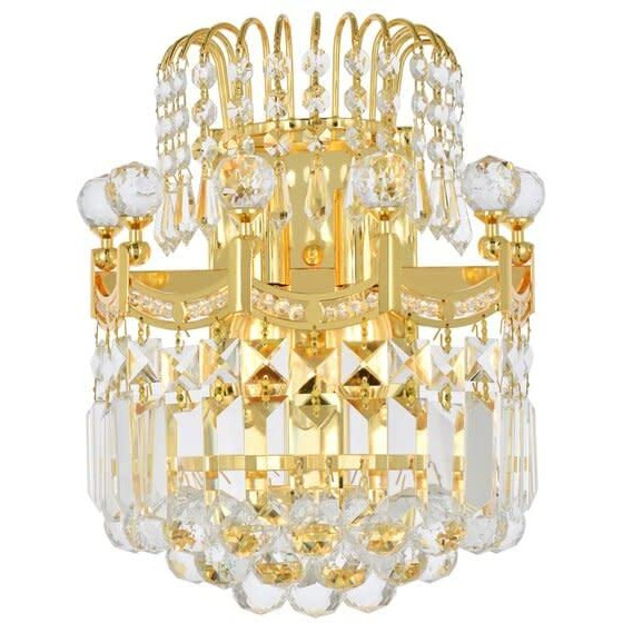 Elegant Lighting Corona - Two Light Wall Sconce-Gold Finish-Royal Cut Crystal Type