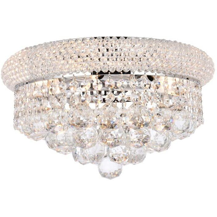 Elegant Lighting Primo - Six Light Flush Mount-Chrome Finish-Royal Cut Crystal Type