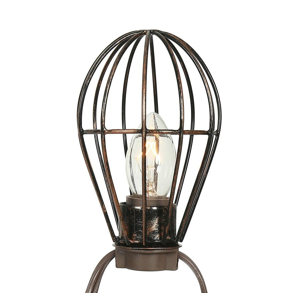 Vickerman 10Lt C7 Clear Bulb with Copper Metal Lamp Cage Set, UL, Brown Wire with 24" Spacing, 20' Long