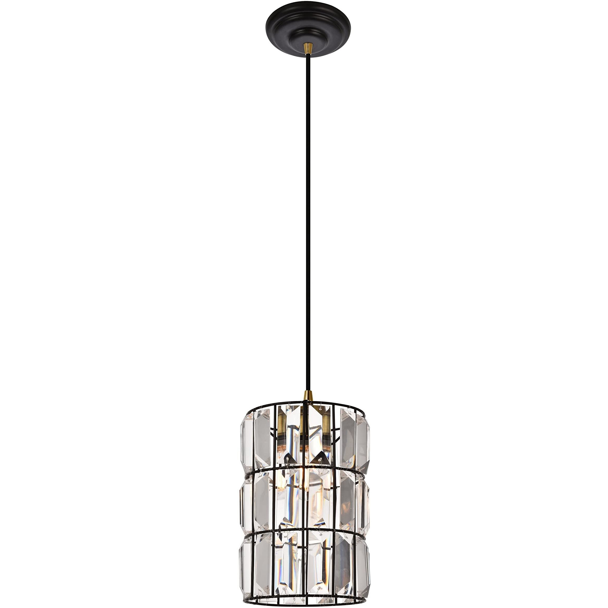 Elegant Lighting Living District Indoor Modern Home Decorative Bright Ceiling Blair Collection Pendant D7.1 H11.5 Lt1 Oil Rubbed Bronze Finish