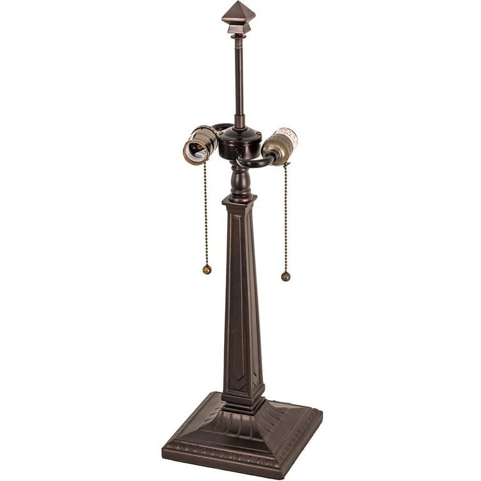 23" High Mission 2 Light Table Base by Meyda Tiffany 16108 in Black Finish