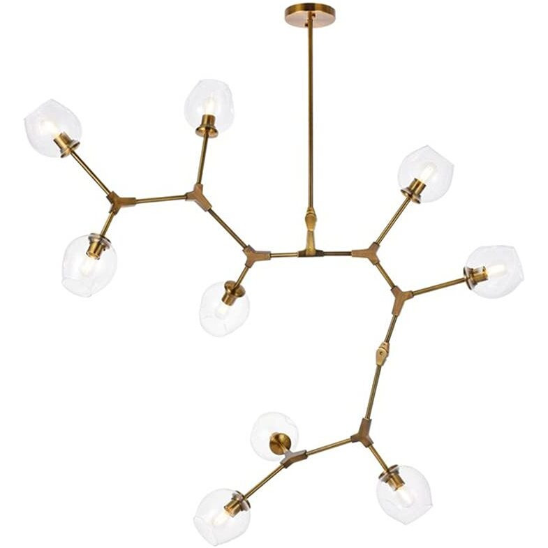 Elegant Lighting Indoor Modern Home Decorative Bright Cavoli 9 Lights Brass Chandelier