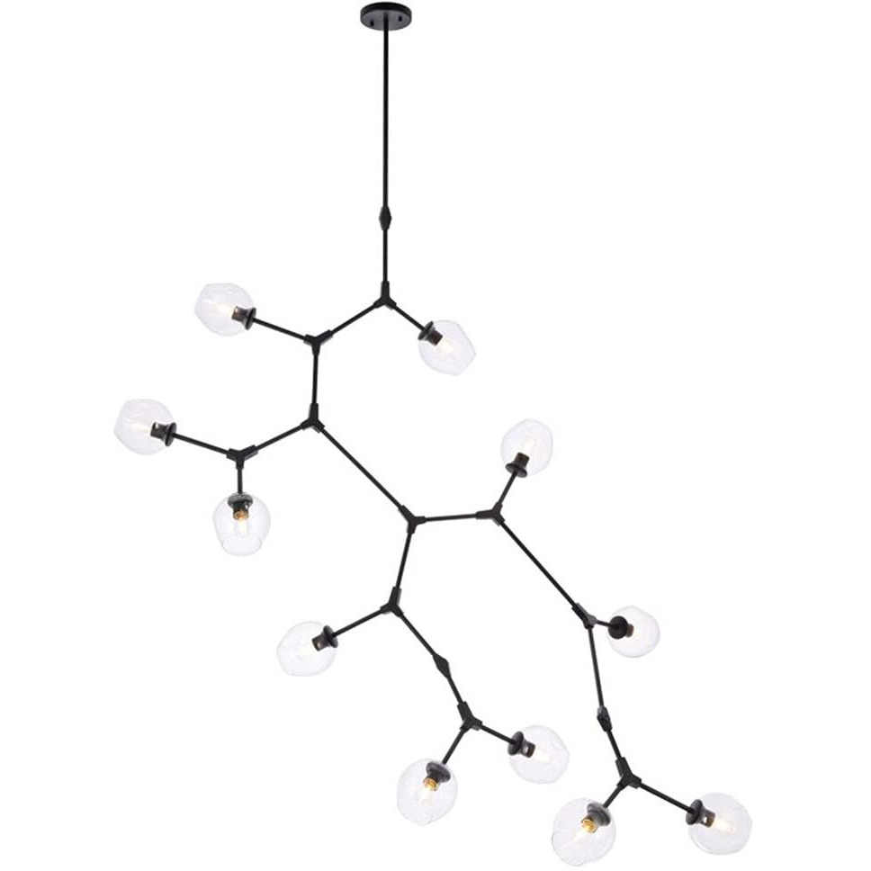 Elegant Lighting Indoor Modern Home Decorative Bright Cavoli 11 Lights Black Chandelier