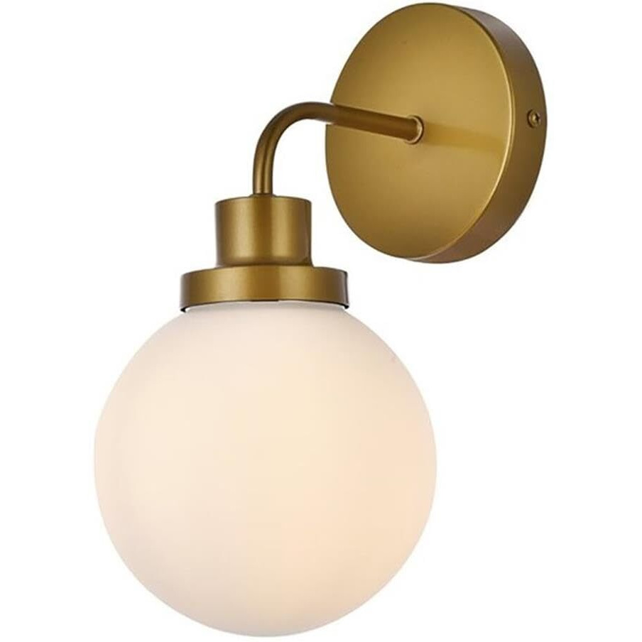 Living District Hanson 1-Light Metal Bath Sconce in Brass and Frosted