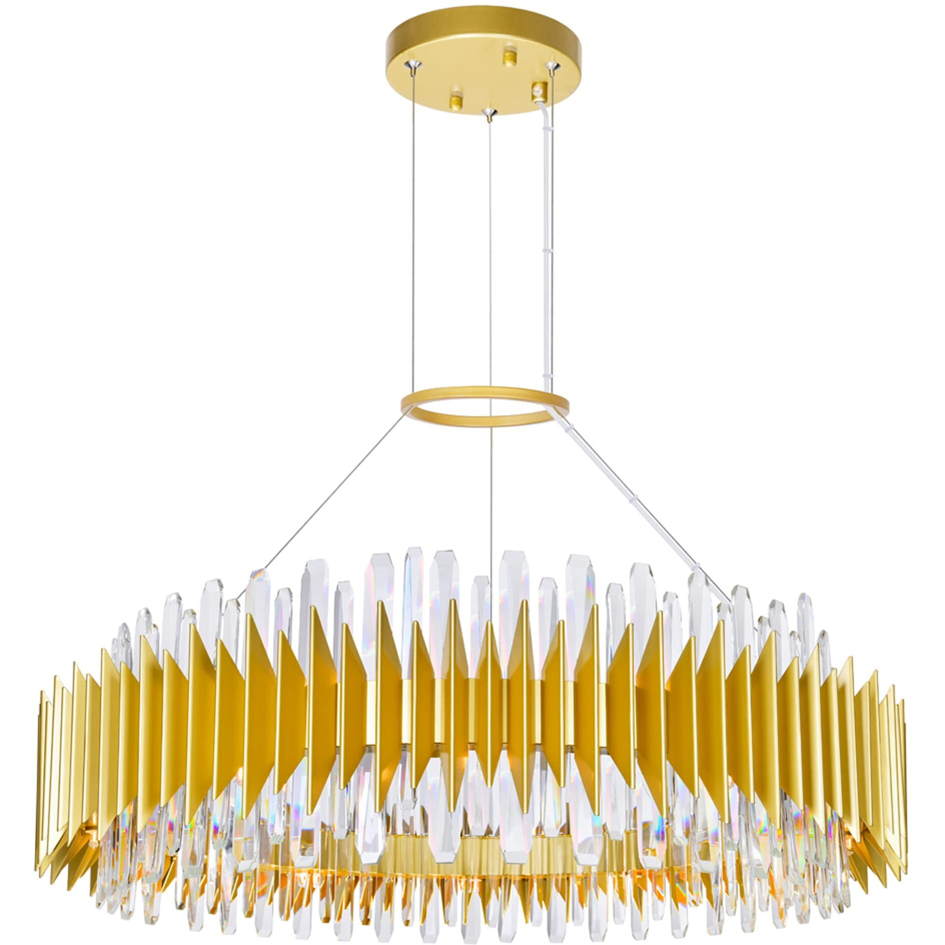 CWI Lighting Cityscape 24 Light Contemporary Metal Chandelier in Satin Gold