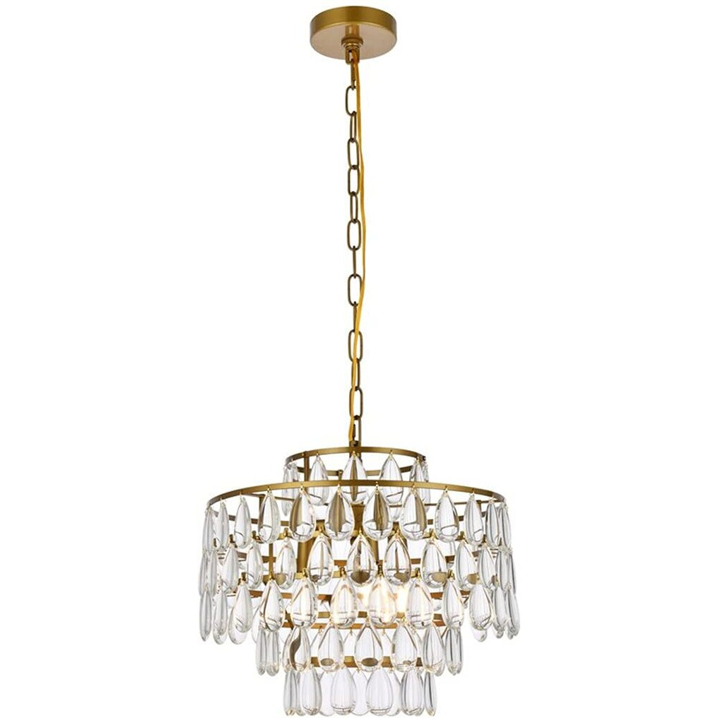 Elegant Lighting Indoor Modern Home Decorative Bright Mila 16 inch Pendant in Brass