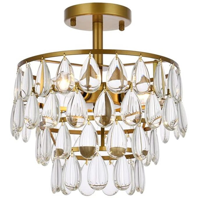 Elegant Lighting Indoor Modern Home Decorative Bright Mila 12 inch Flush Mount in Brass