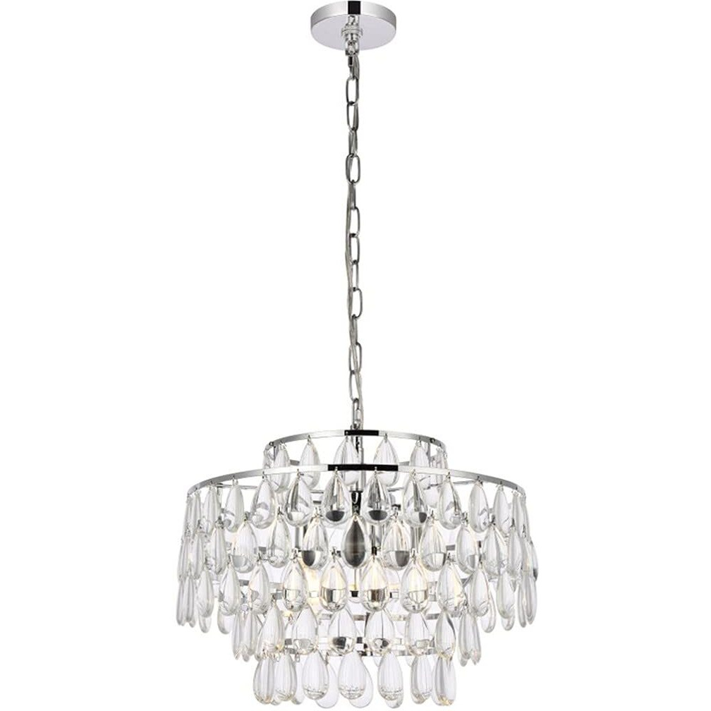 Elegant Lighting Indoor Modern Home Decorative Bright Mila 18 inch Pendant in Chrome