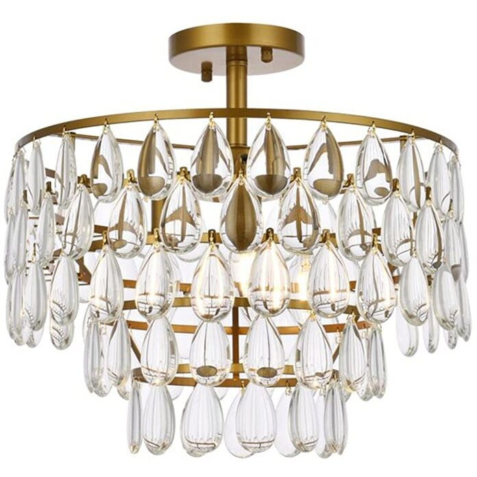 Elegant Lighting Indoor Modern Home Decorative Bright Mila 16 inch Flush Mount in Brass