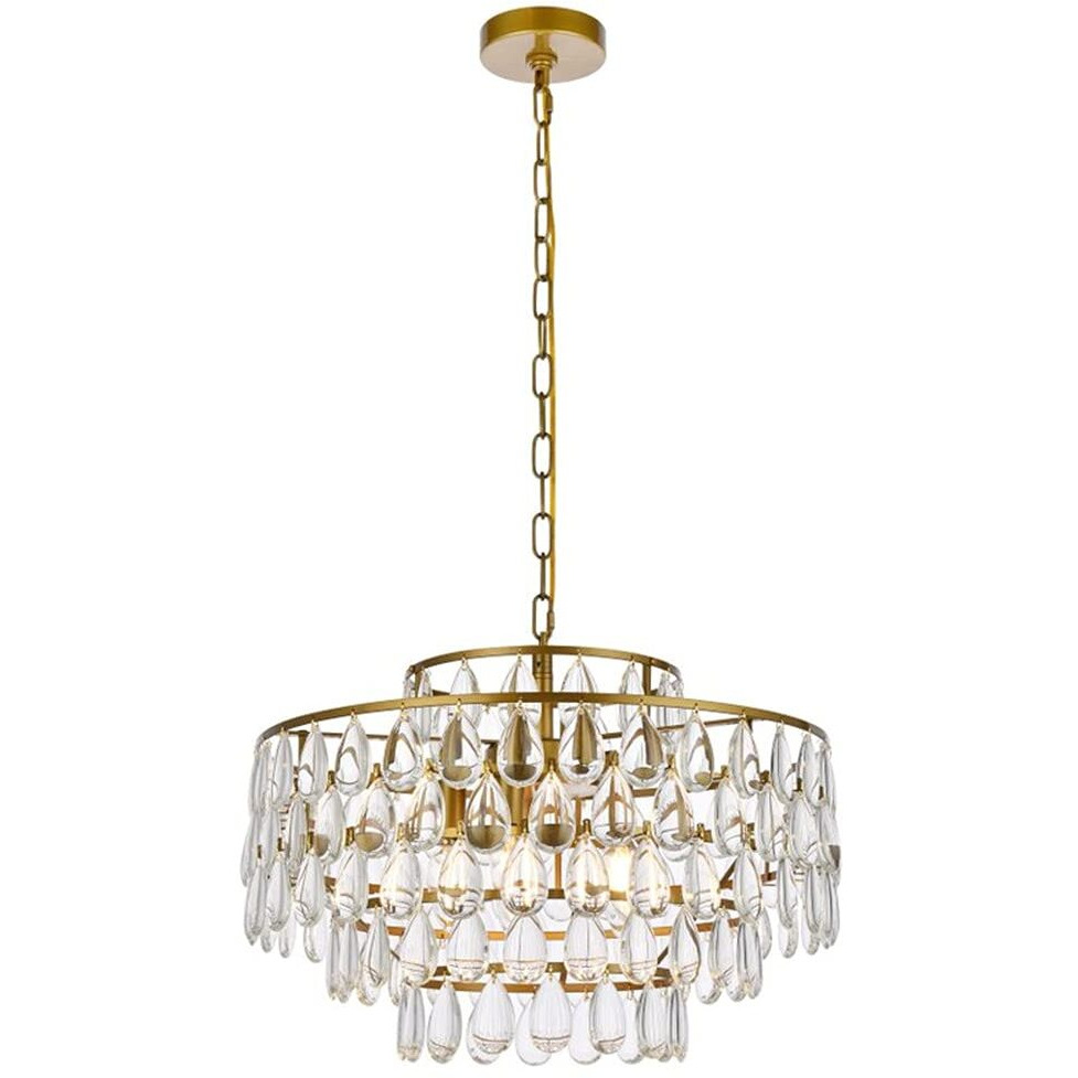 Elegant Lighting Indoor Modern Home Decorative Bright Mila 20 inch Pendant in Brass