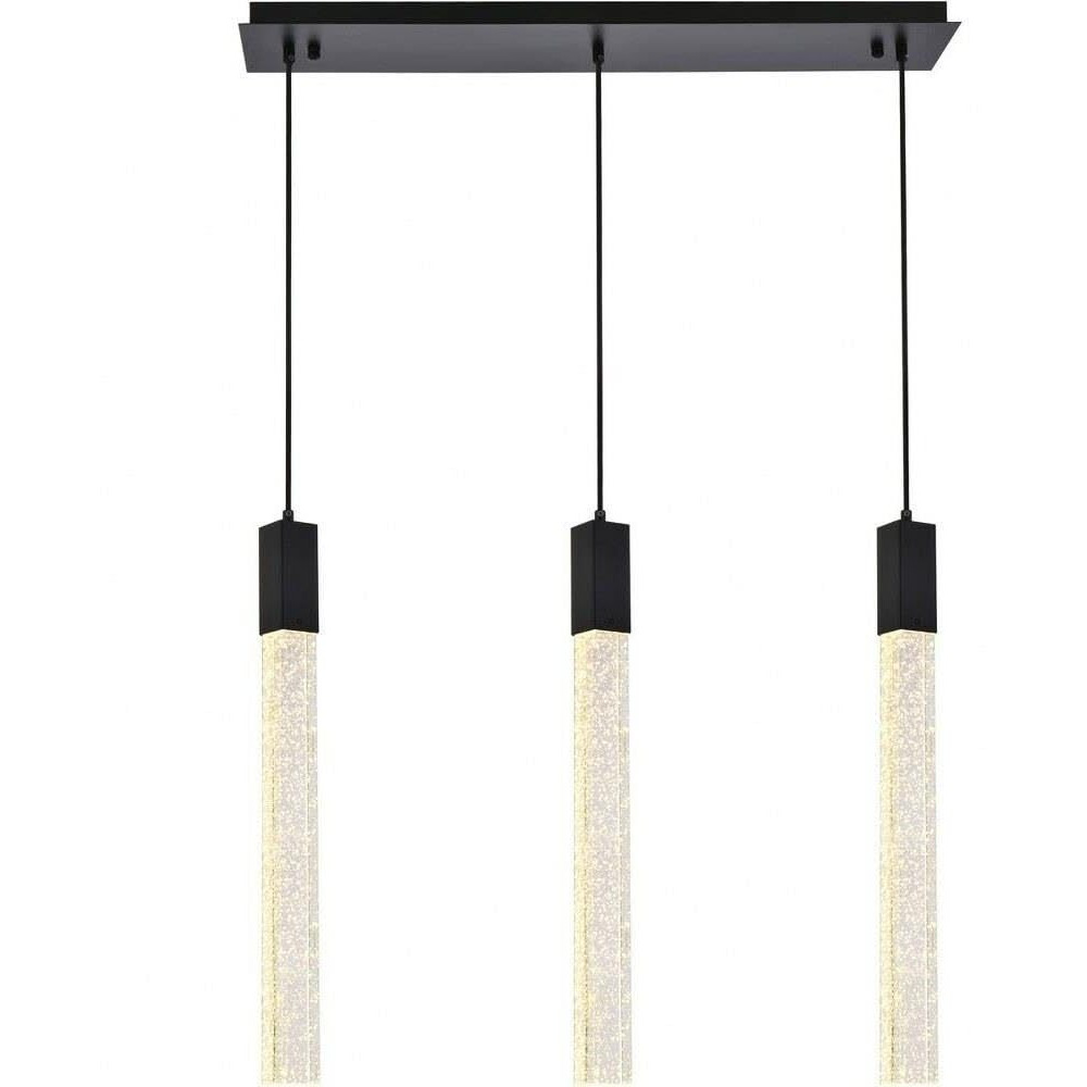 Elegant Lighting Indoor Modern Home Decorative Bright Ceiling Light Weston 3 Lights Pendant in Black