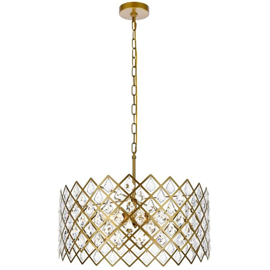 Elegant Lighting Indoor Modern Home Decorative Bright Ceiling Light Lyla 21 inch Pendant in Brass
