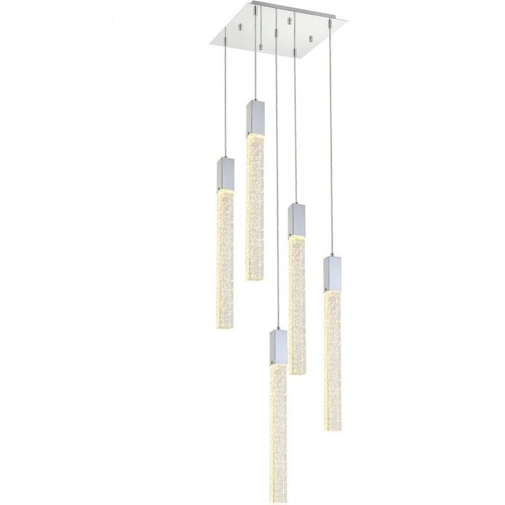 Elegant Lighting Indoor Modern Home Decorative Bright Ceiling Light Weston 5 lights pendant in chrome