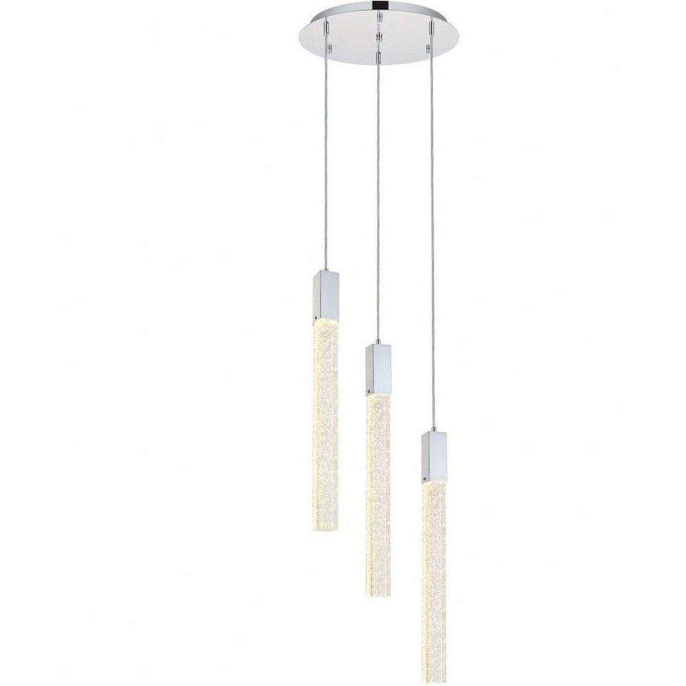 Elegant Lighting Indoor Modern Home Decorative Bright Ceiling Light Weston 3 Lights Pendant in Chrome