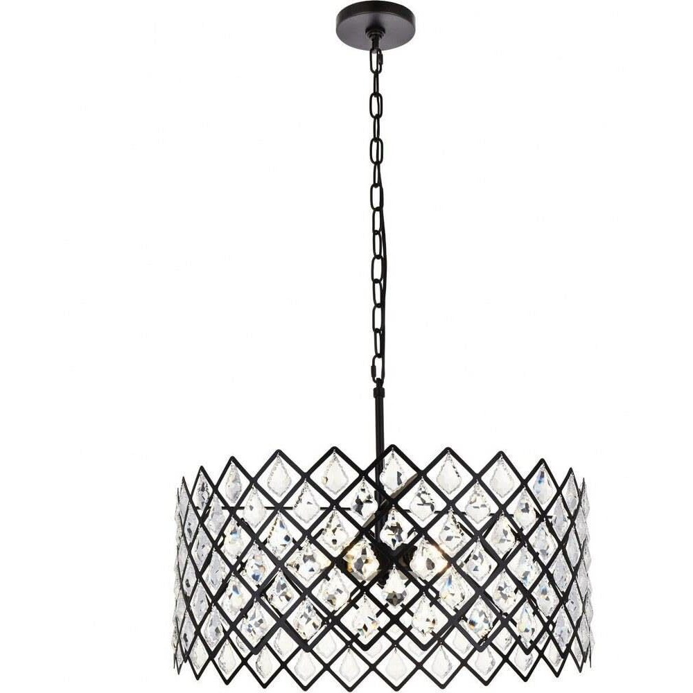 Elegant Lighting Indoor Modern Home Decorative Bright Ceiling Light Lyla 21 inch Pendant in Black