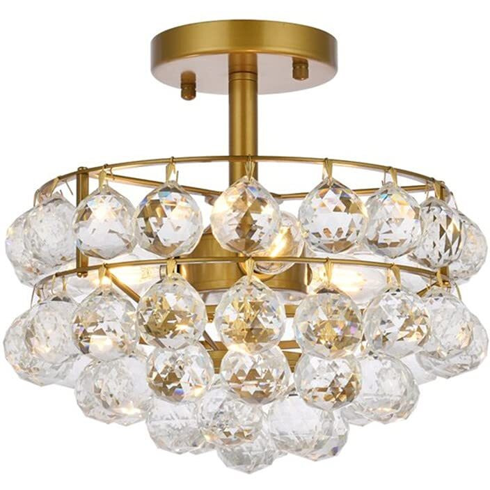 Elegant Lighting Indoor Modern Home Decorative Bright Savannah 12 inch Flush Mount in Brass