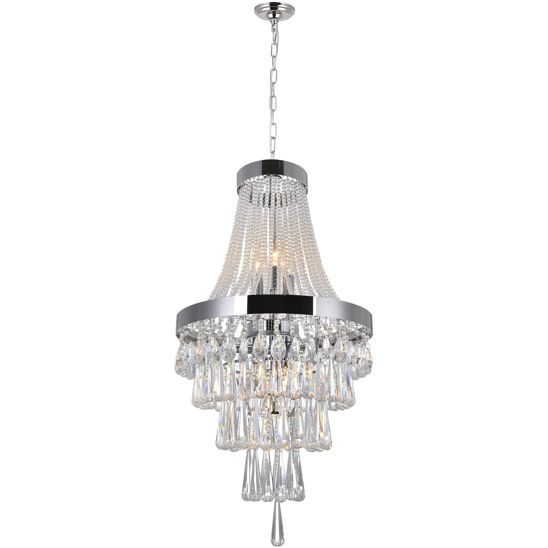 CWI Lighting Vast 6 Light Chandelier with Chrome Finish Fom