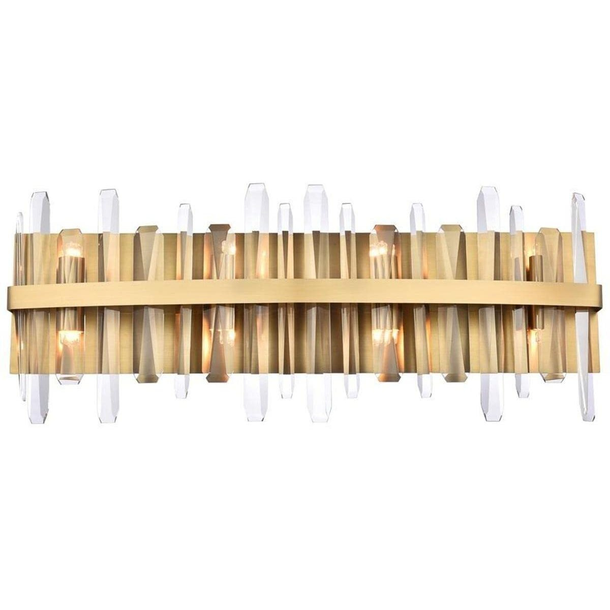 Elegant Decor Indoor Modern Serena 30 inch Crystal Bath Sconce - Satin Gold