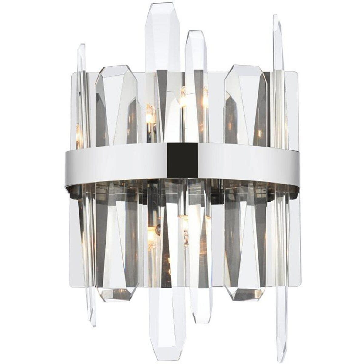 Elegant Decor Indoor Modern Serena 8 inch Crystal Bath Sconce - Chrome
