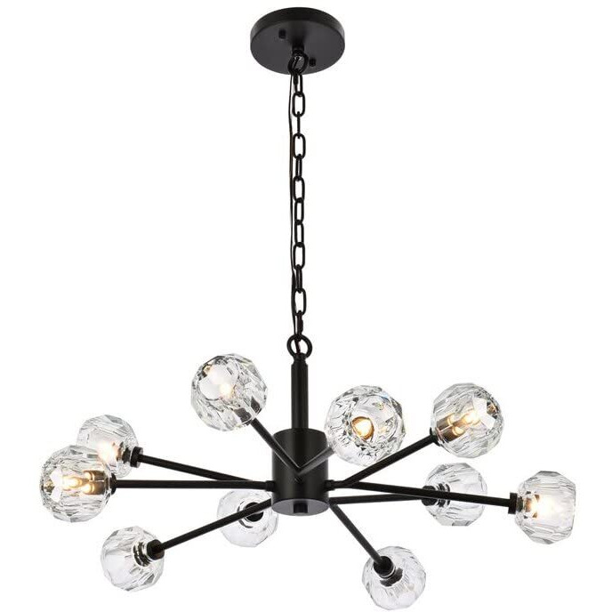 Elegant Lighting Graham 10 Light Pendant in Black