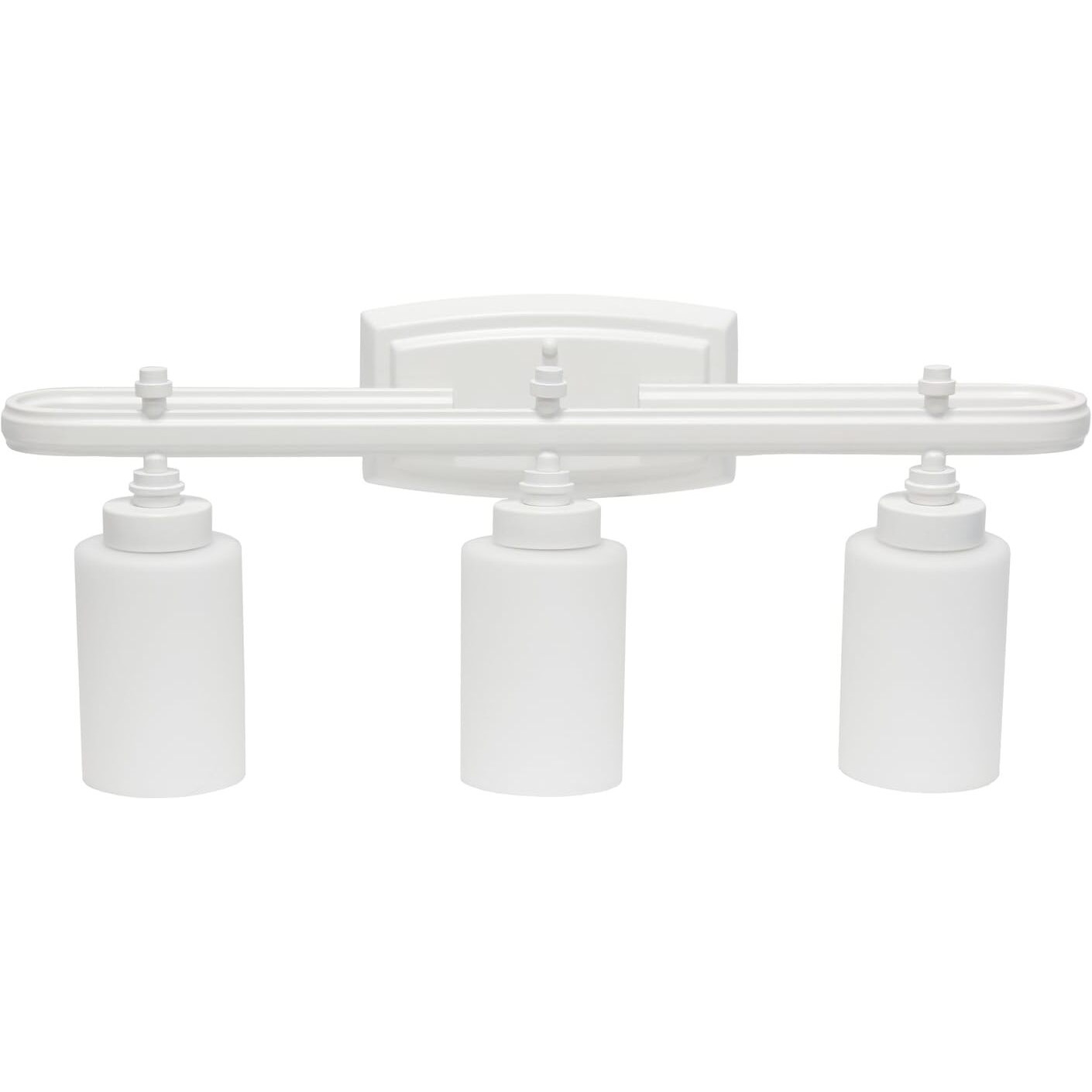 All The Rages Essentix 3-Light Metal Vanity Fixture with Opaque Shade in White