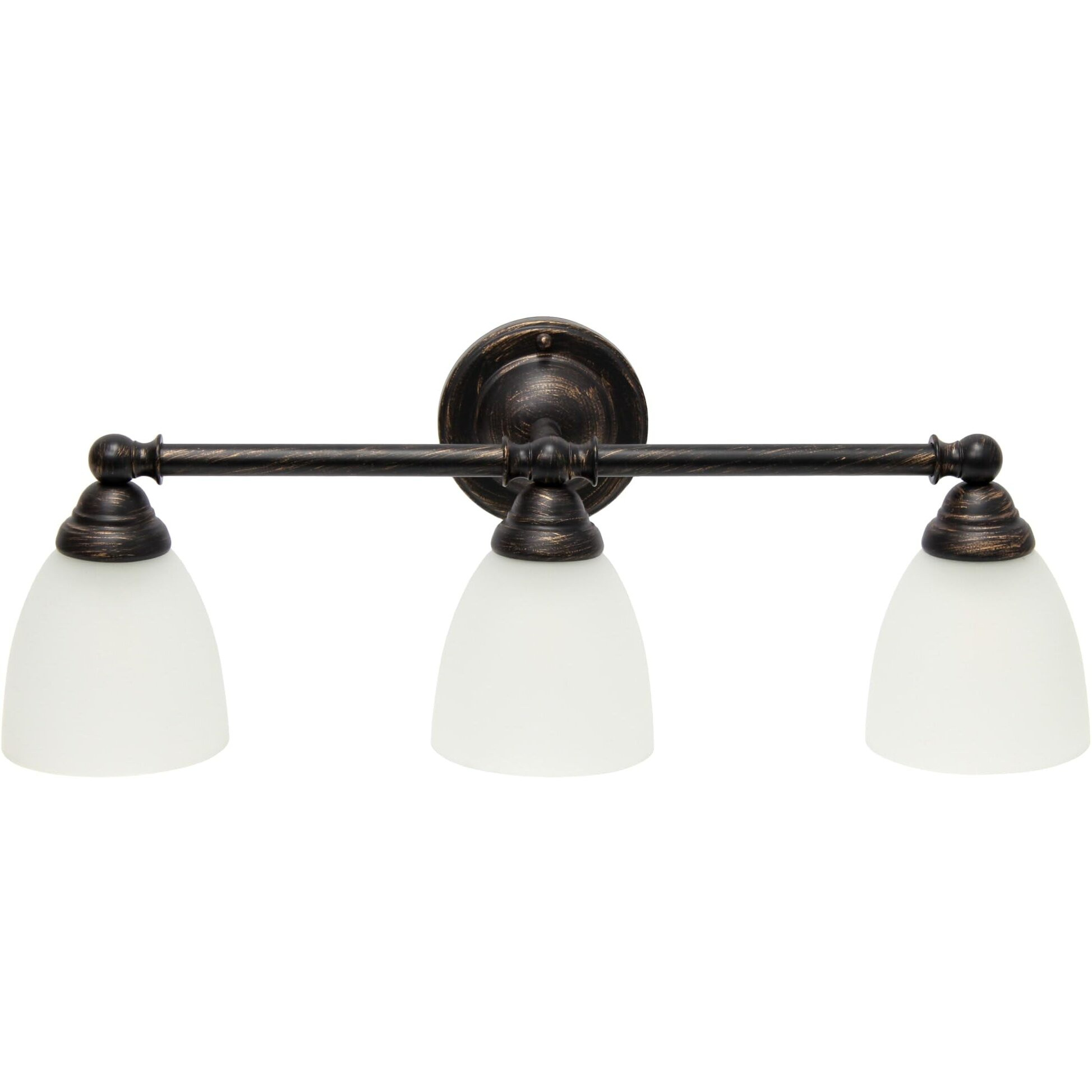 All The Rages Essentix 3-Light Metal & Glass Vanity Fixture in Oil Rubbed Bronze