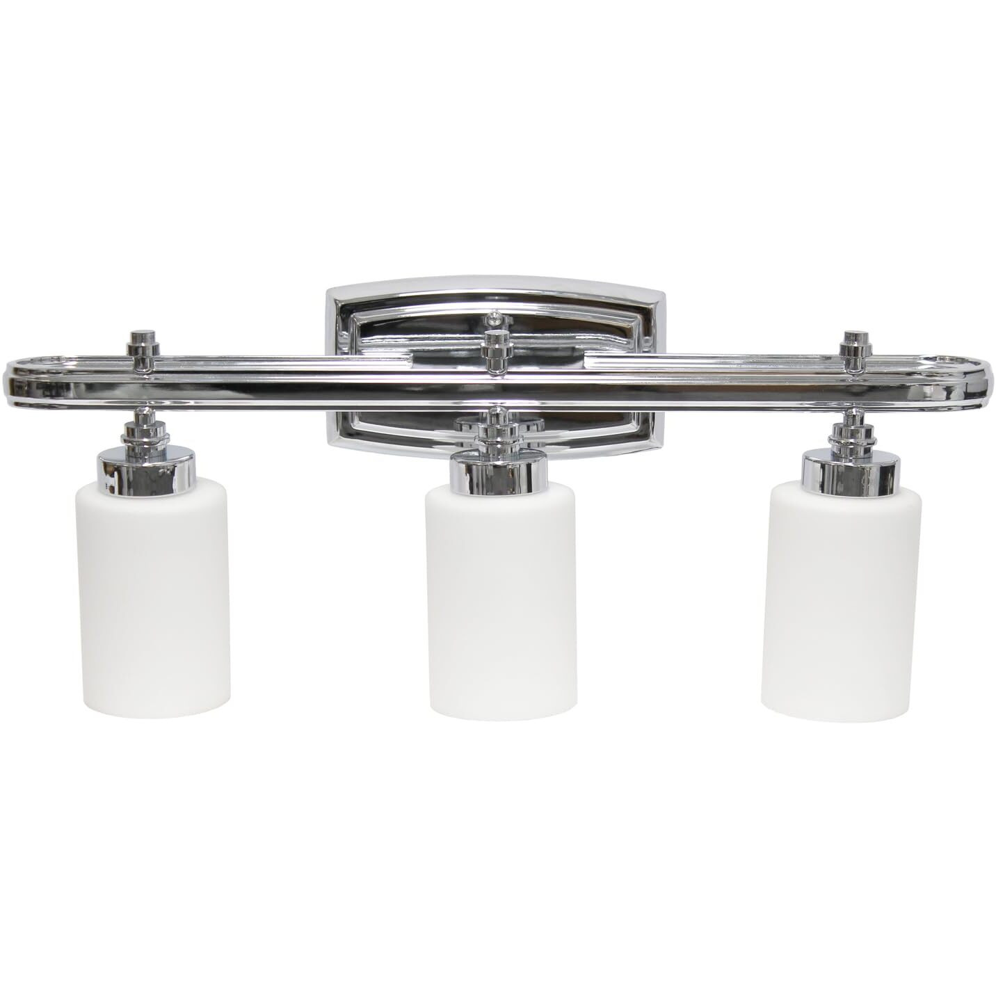 All The Rages Essentix 3-Light Metal Vanity Fixture with Opaque Shade in Chrome