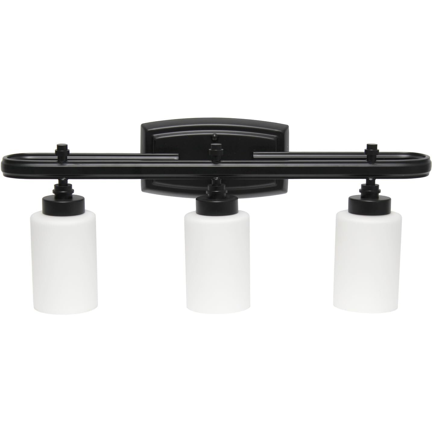 All The Rages Essentix 3-Light Metal Vanity Fixture with Opaque Shade in Black