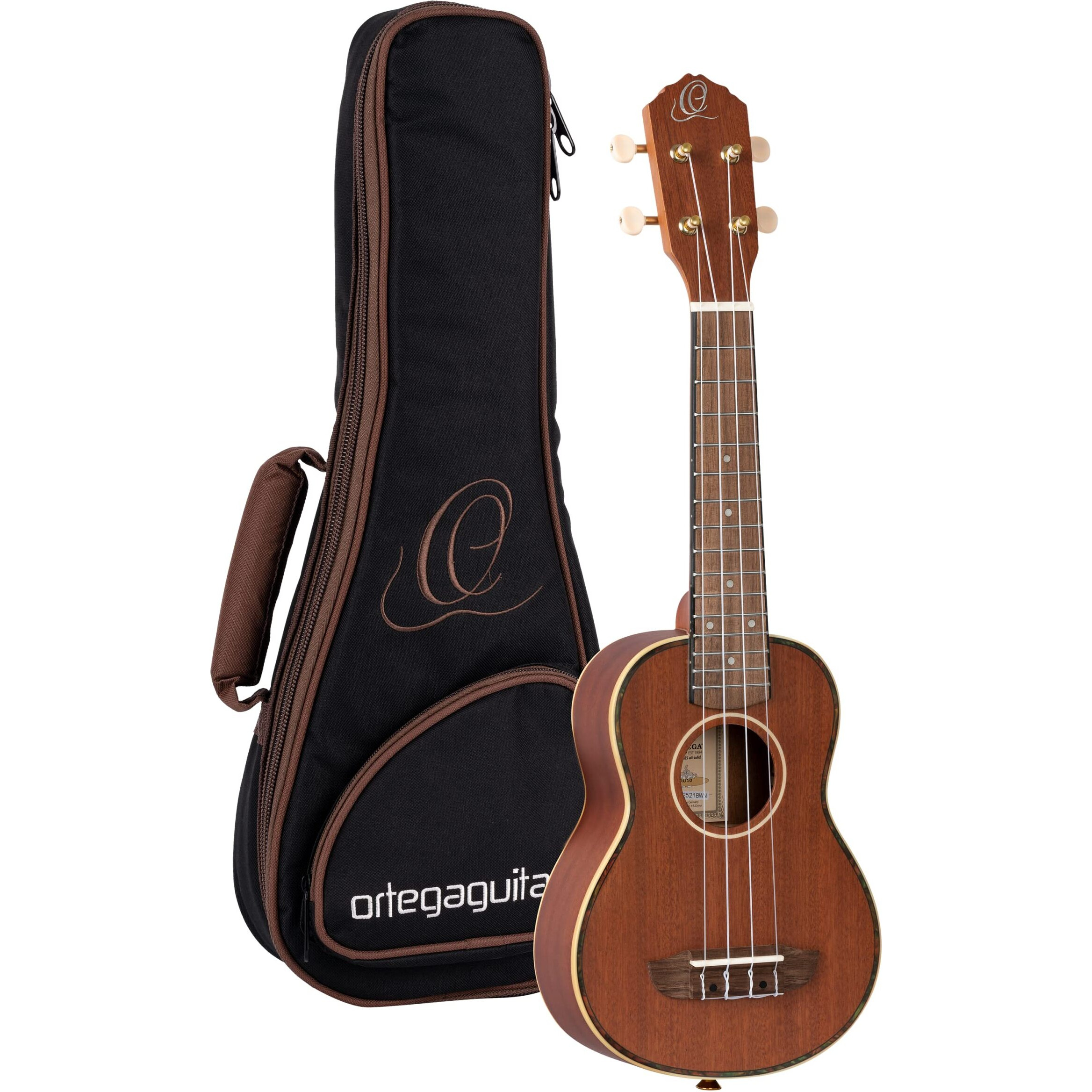 Ortega Guitars, 4-String Timber Series All Solid Soprano Ukulele w/Bag, Right (RU10)