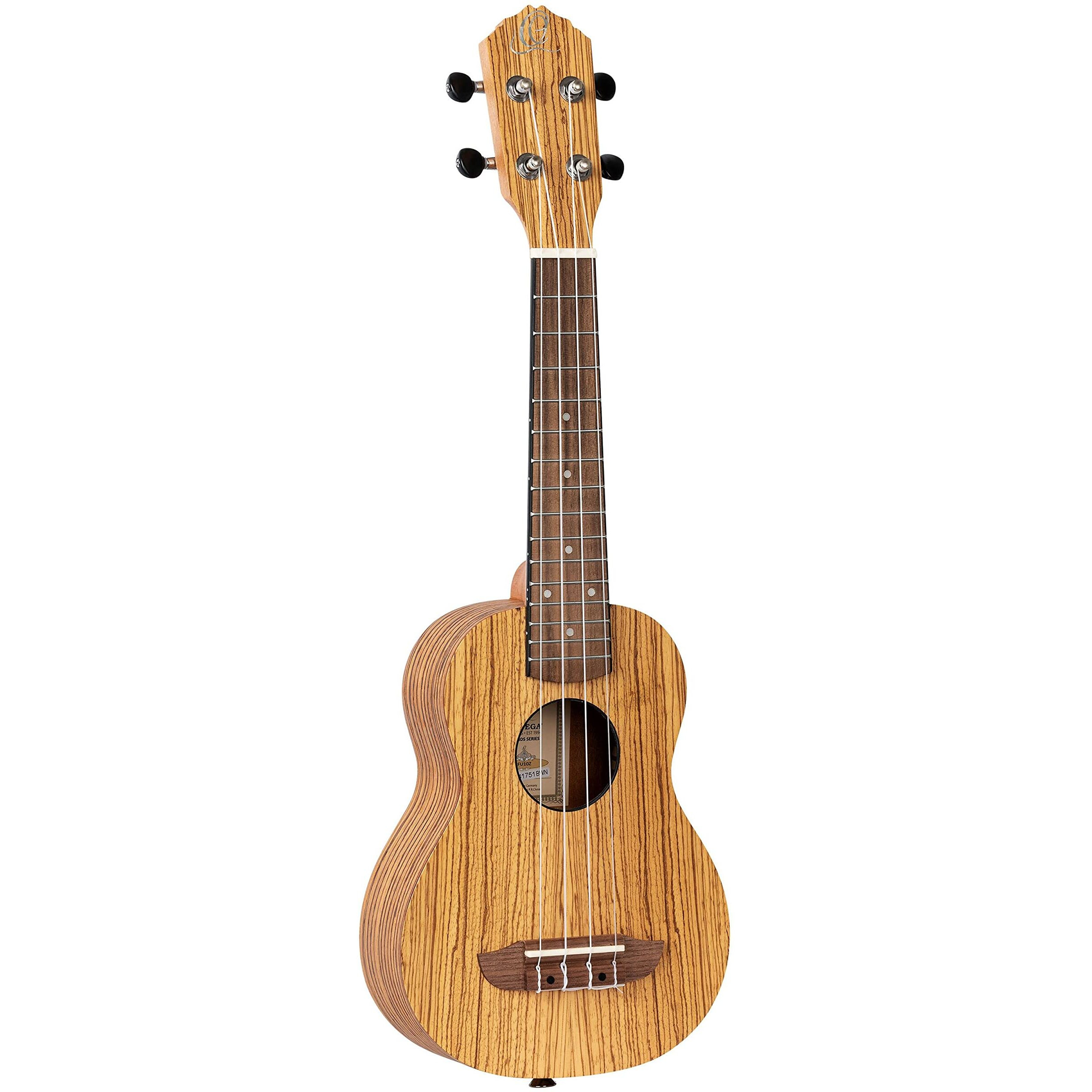 Ortega Guitars, 4-String Timber Series Soprano Ukulele w/Bag, Right, one size (RFU10Z)