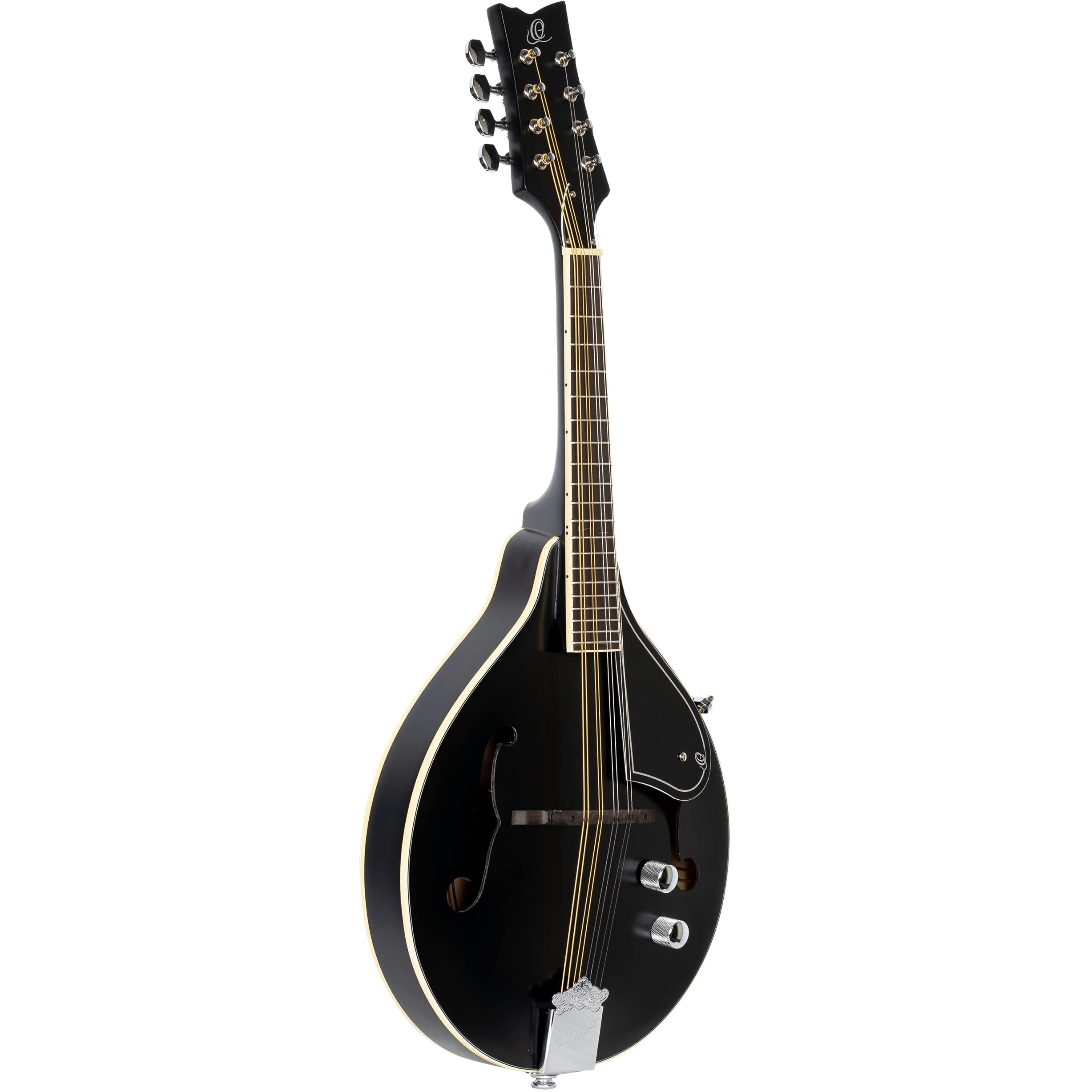 Ortega Guitars, 8-String A-Style Series Acoustic-Electric Mandolin w/Bag, Right, Stain (RMAE40SBK)