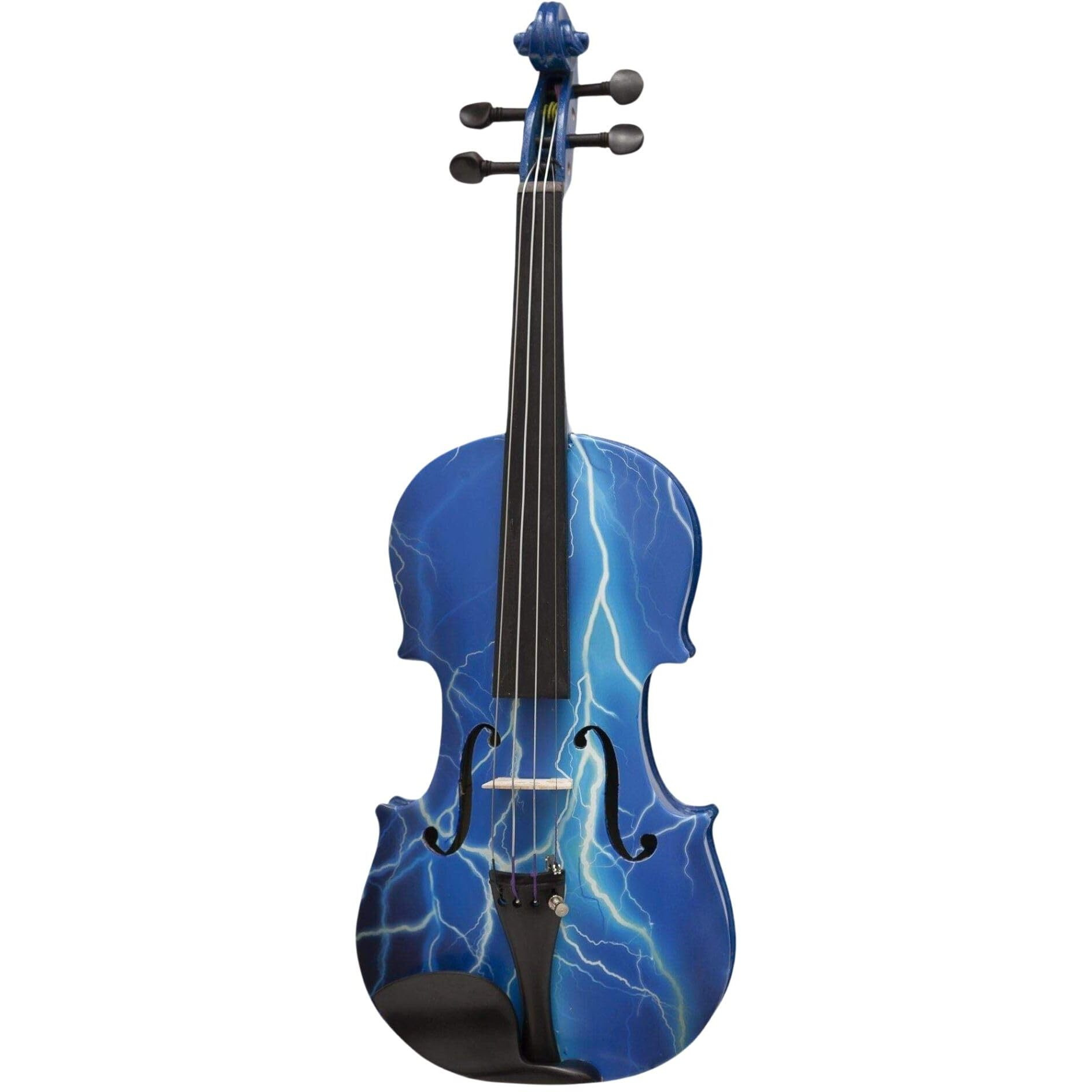 Rozanna's Violins Blue Lightning Violin Outfit 4/4 | Includes Bow, Rosin, Case & Strings
