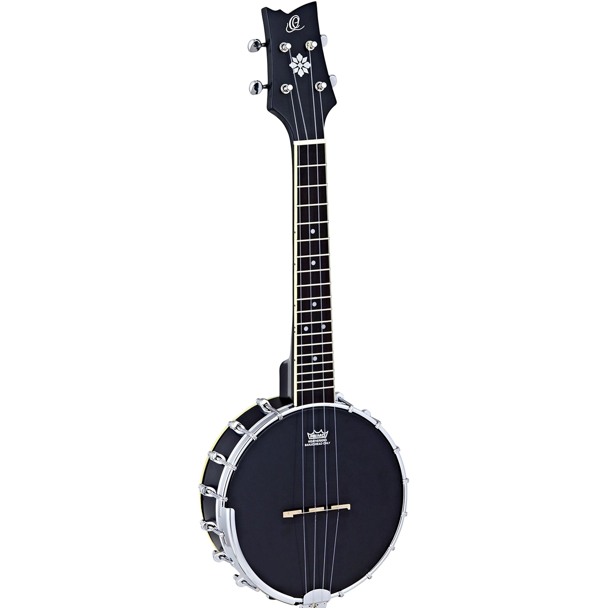 Ortega Guitars, 4-String Banjolele Series Banjo-Ukulele w/Bag, Right (OUBJ100-SBK)