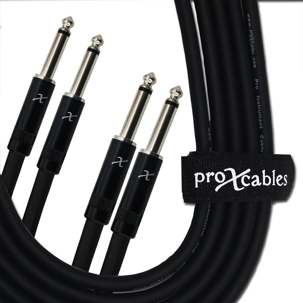 ProX XC-DP05 5' Dual 1/4" TS-M to Dual 1/4" TS-M Unbalanced High Performance Audio Cable