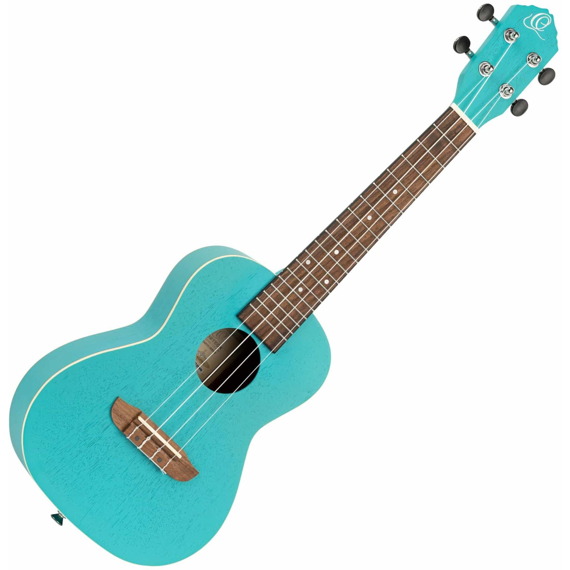 Ortega Guitars, 4-String Earth Series Concert Ukulele, Right, Turquoise, Acoustic (RULAGOON)