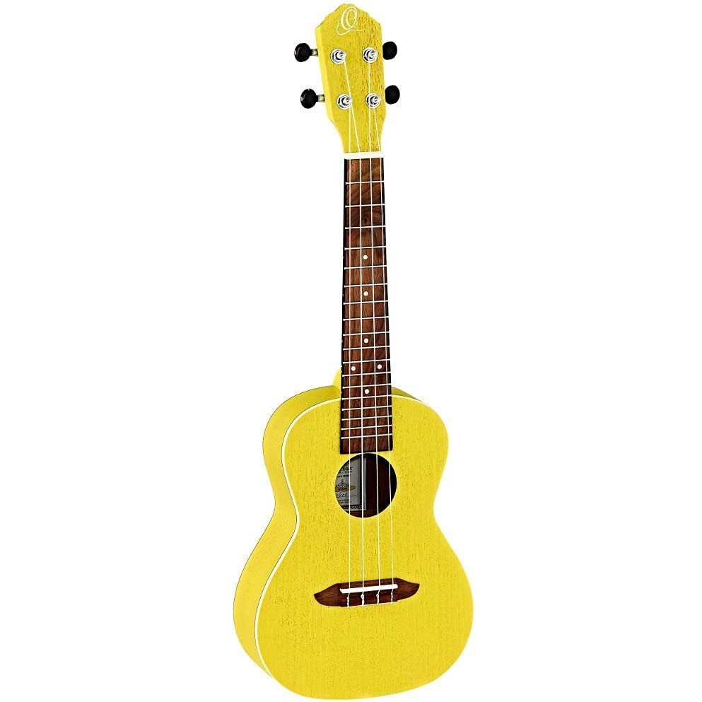 Ortega Guitars, 4-String Earth Series Concert Ukulele, Right, Sun Yellow, Acoustic (RUSUN)