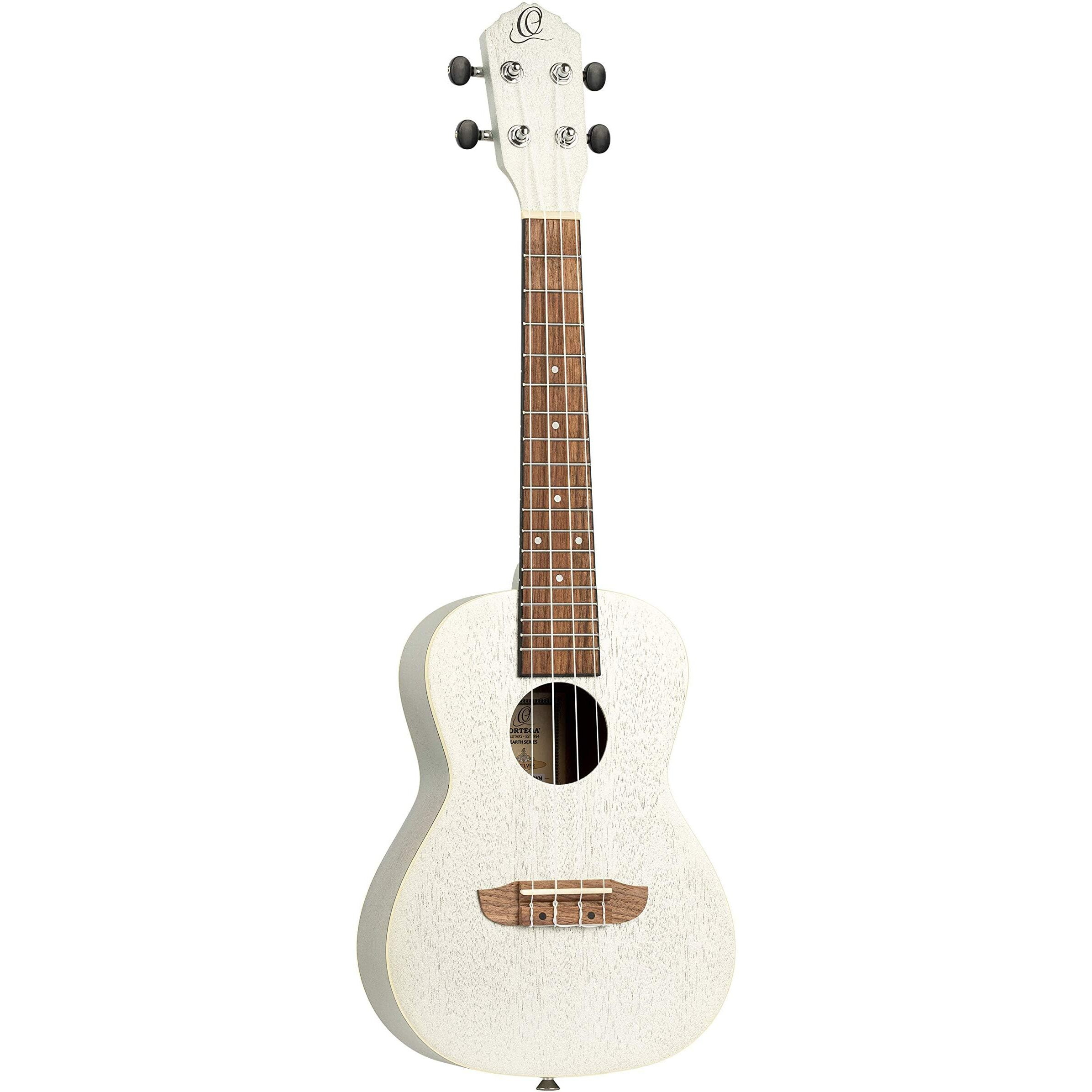 Ortega Guitars, 4-String Earth Series Concert Ukulele, Right, Silver, Acoustic (RUSILVER)