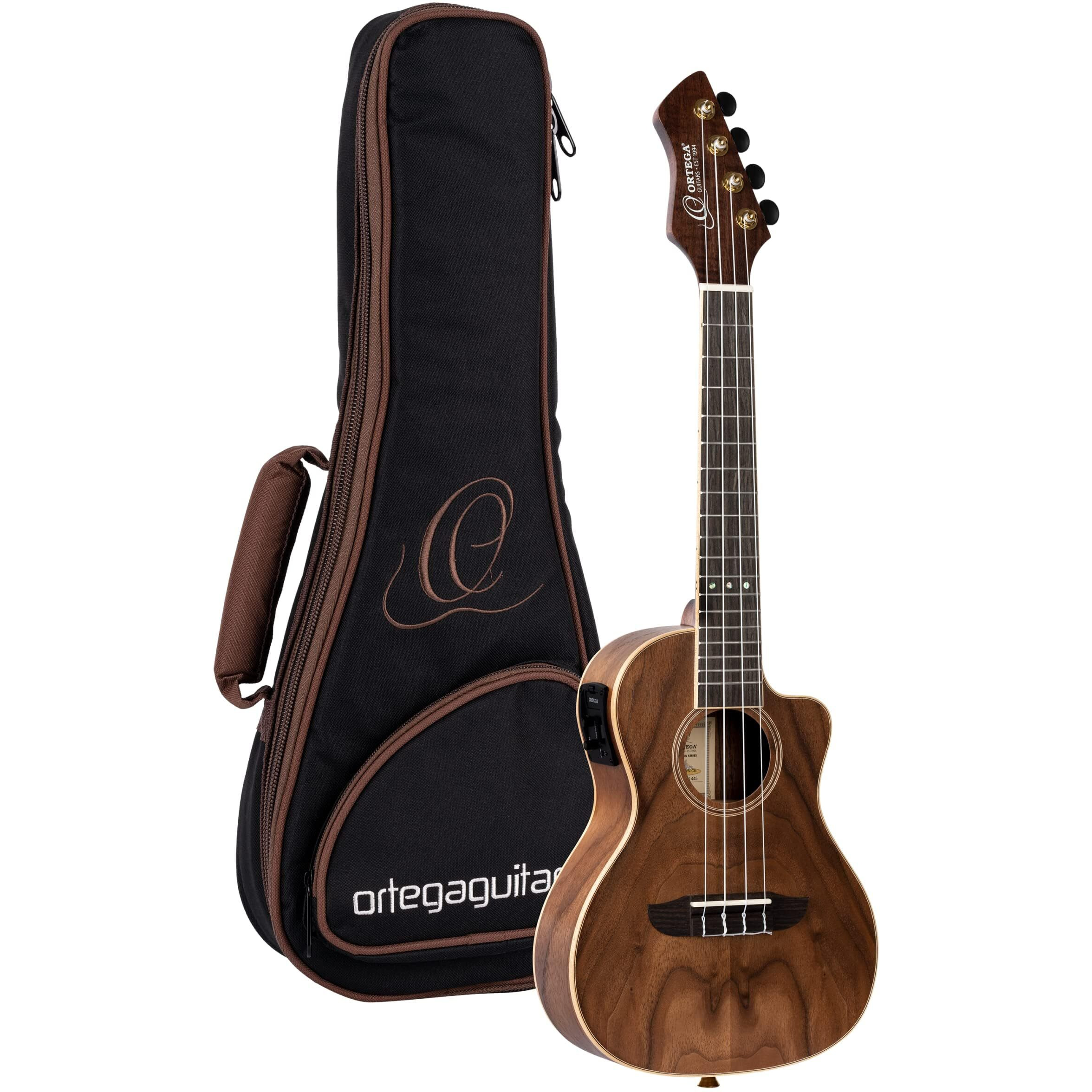 Ortega Guitars, 4-String Horizon Series Revese Headstock Concert Acoustic-Electric Ukulele w/Bag, Right, Natural, Akustisch-Elektronisch (RUWN-CE)