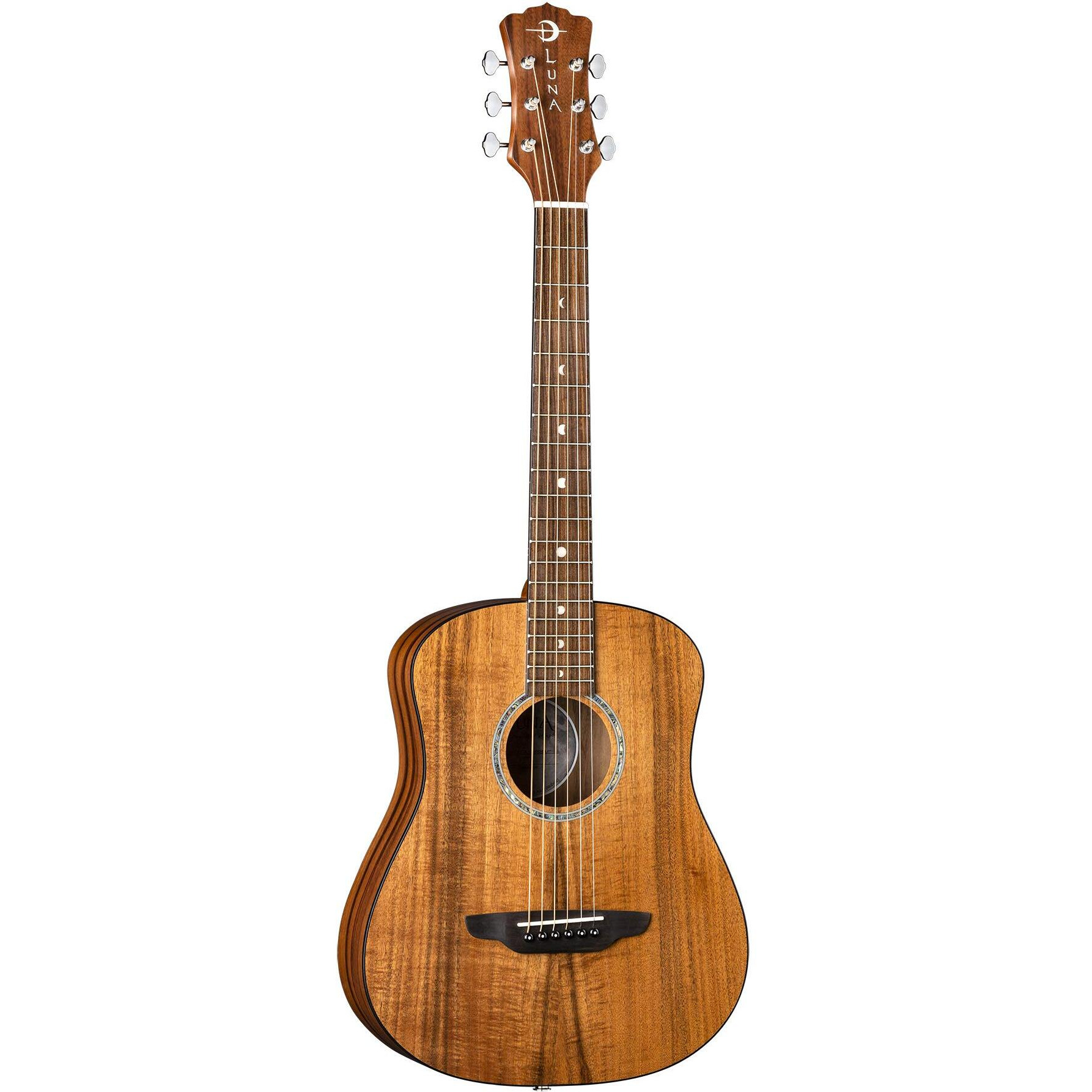 Luna Guitars Safari Koa Supreme 6 String Acoustic/Electric Guitar with Gigbag, Right (SAFKOASUPREME)