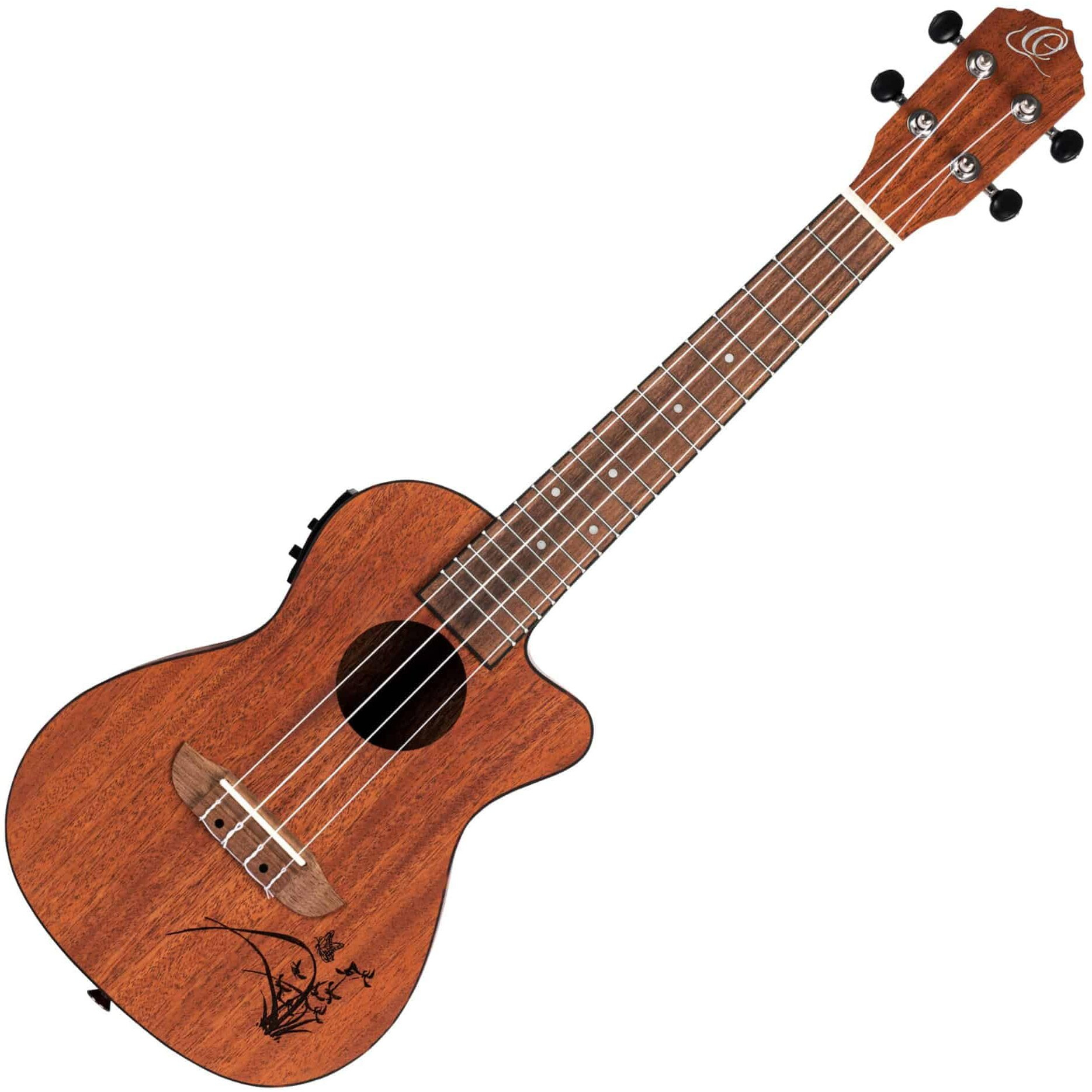 Ortega Guitars, 4-String Bonfire Series Concert Acoustic-Electric Ukulele, Right-Handed, (RU5MM-CE)