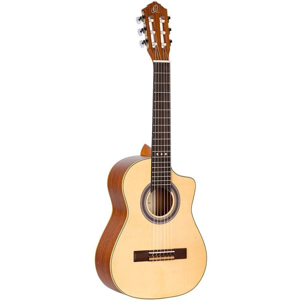 Ortega Guitars Requinto Series 6 String Acoustic Guitar, Right, Spruce, 22 Zoll (RQ25)