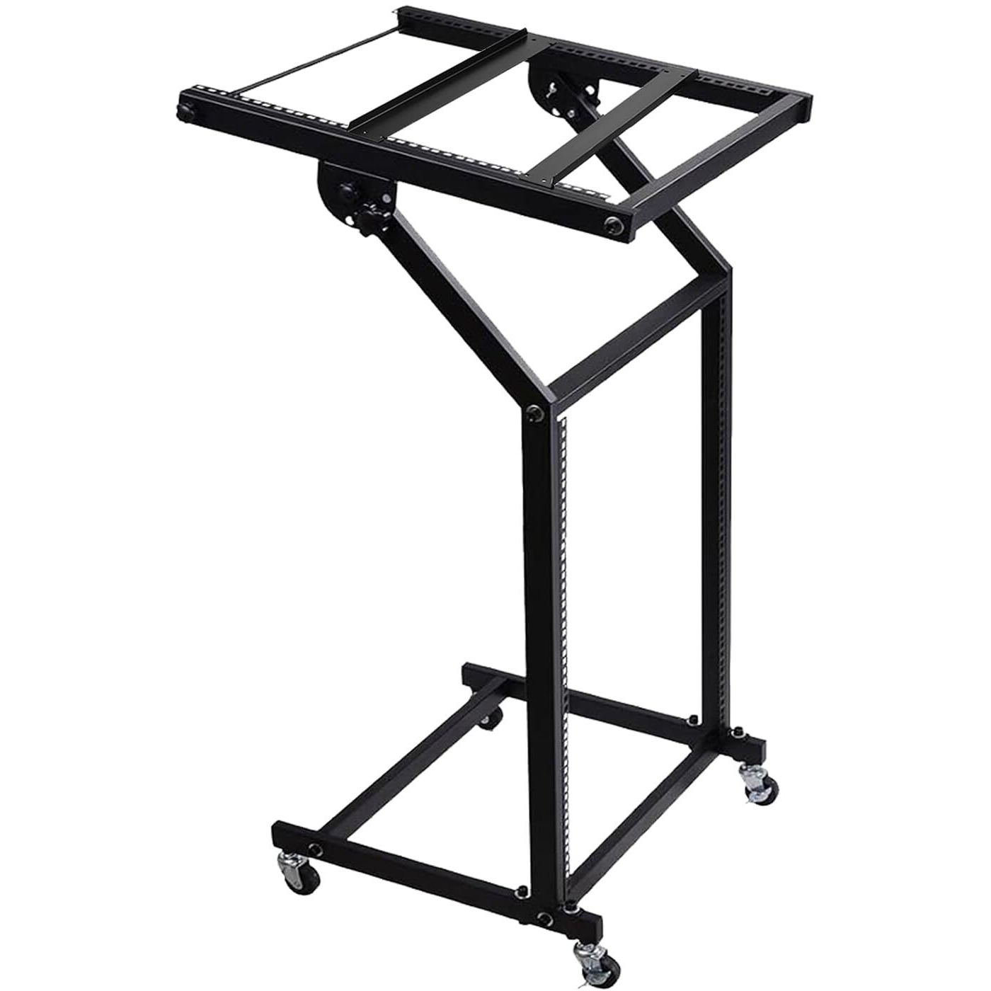 5 Core DJ Mixer Stand 12U Adjustable Rack Mount Rolling Stage Cart Pro Audio Studio Equipment for Homes Offices Stage Music Studios w Wheels - RACK STAND 12U