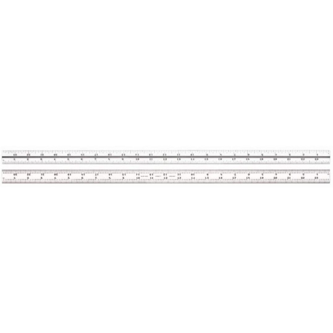 Starrett Blade Only for Combination Squares, Sets and Bevel Protractors - Ideal for Woodworking and Metalworking - 24" Length, Satin Chrome Finish, 4R Graduation - CB24-4R