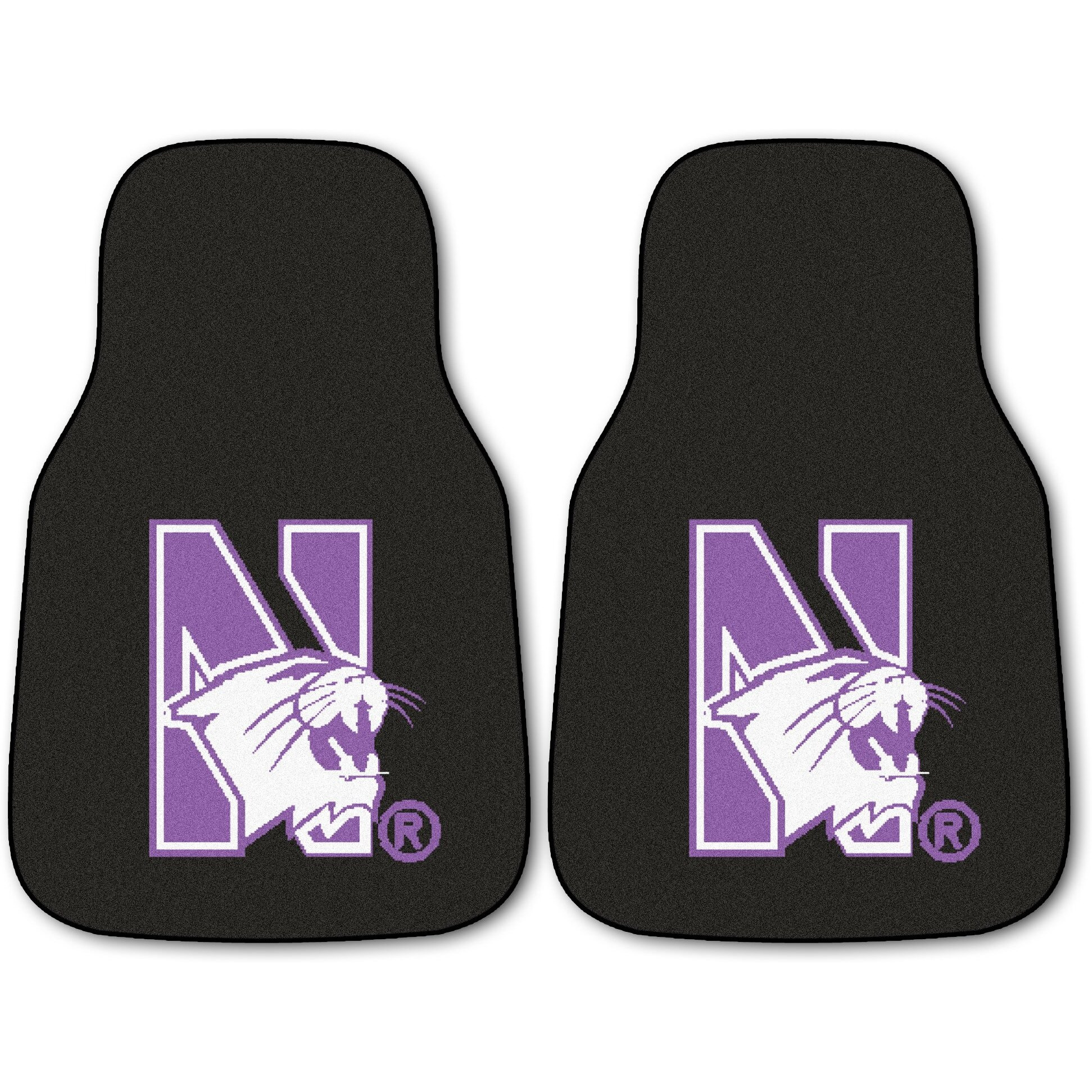 NCAA 2 Piece Novelty Car Mats NCAA Team Northwestern