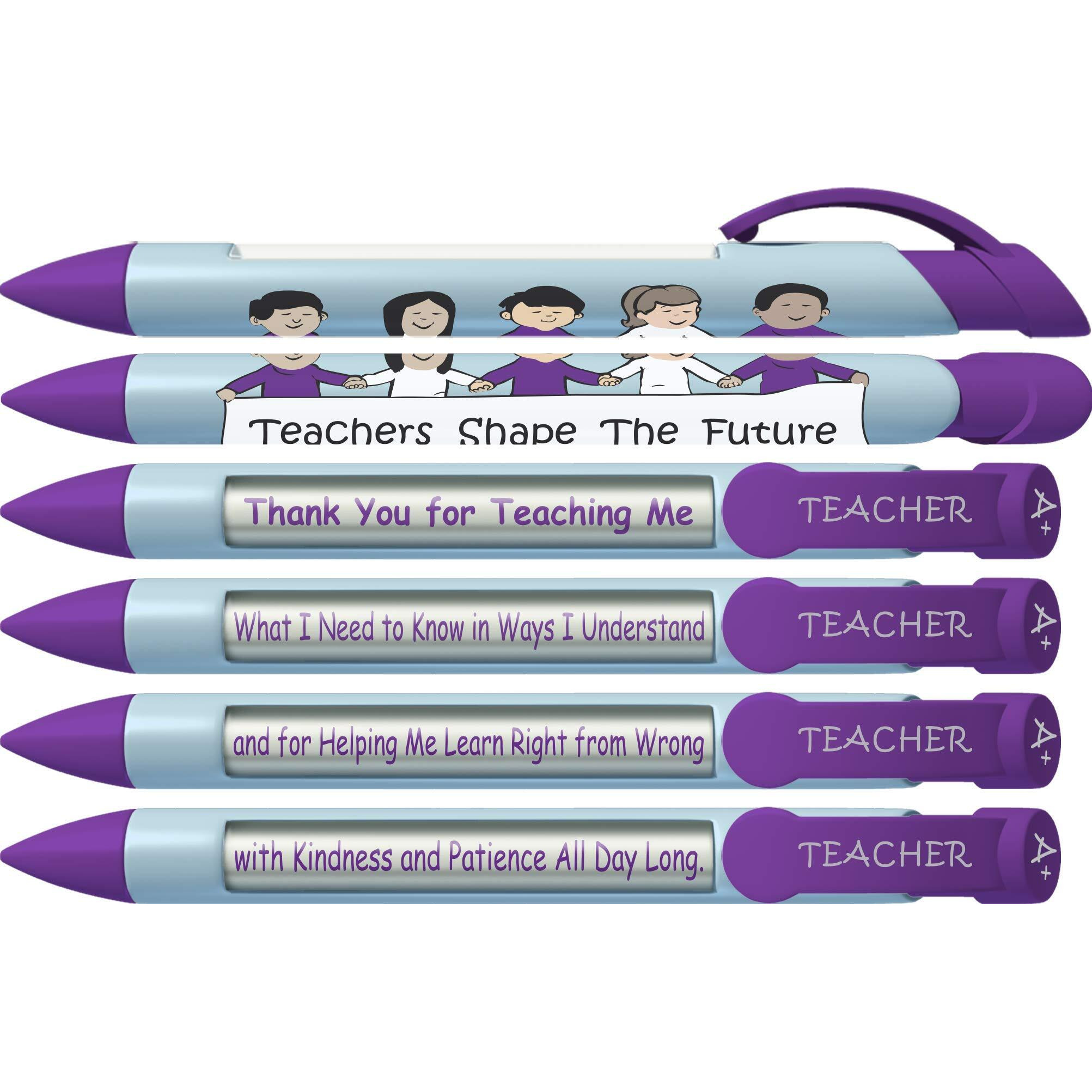 Greeting Pen &quotTeachers Shape the Future" 1 Teacher Pens with Rotating Messages, 6 Pen Set (36402)