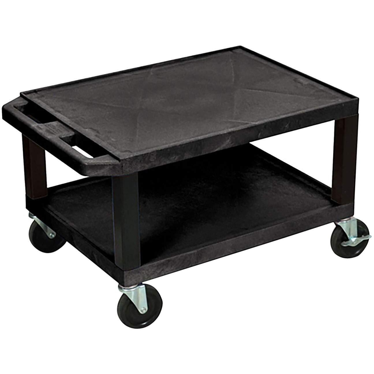 Luxor Mobile Multipurpose 16&quotH AV Utility Cart with 2 Shelf, Electric - Black