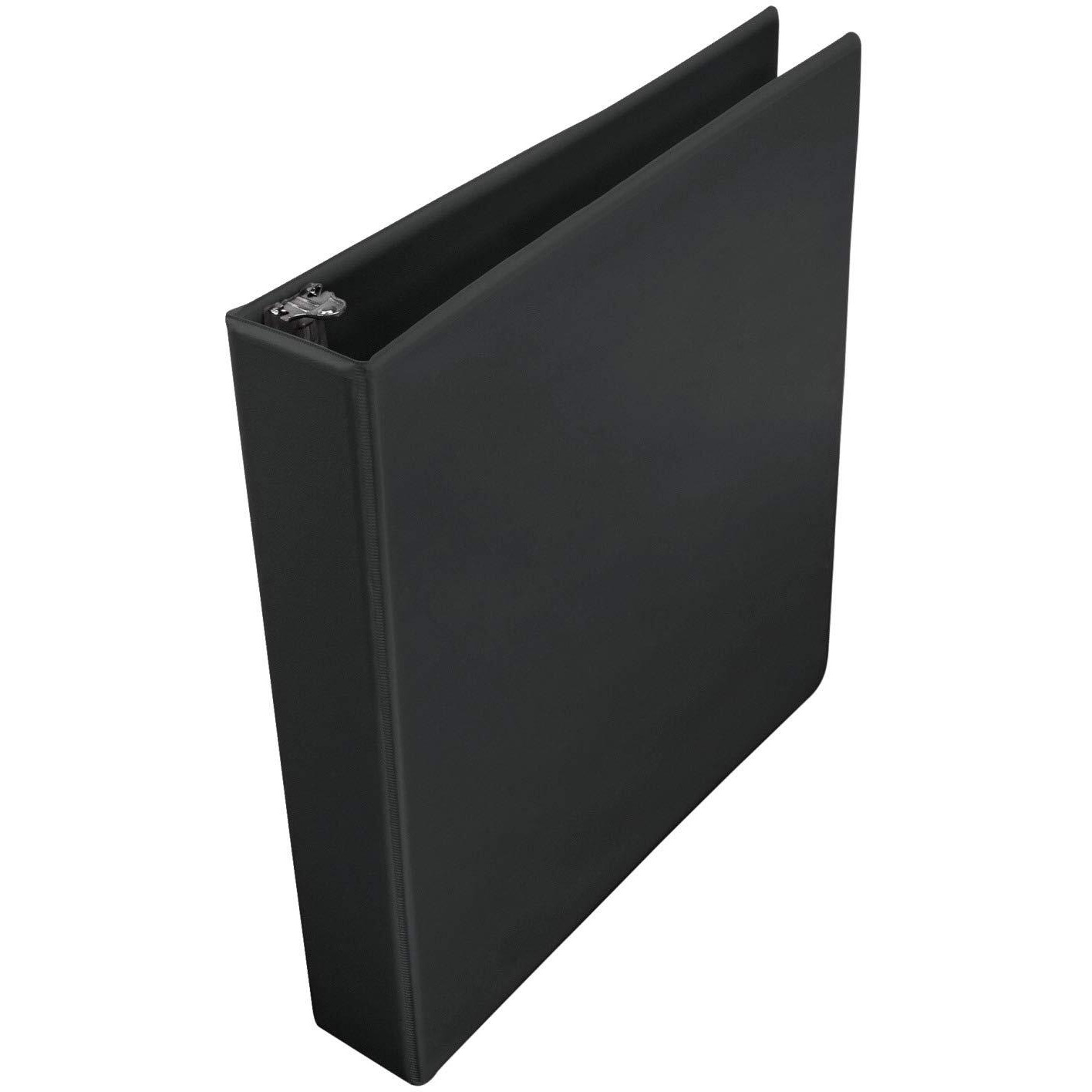 School Smart Polypropylene Round Ring View Binder, 1-1/2 Inches, Black