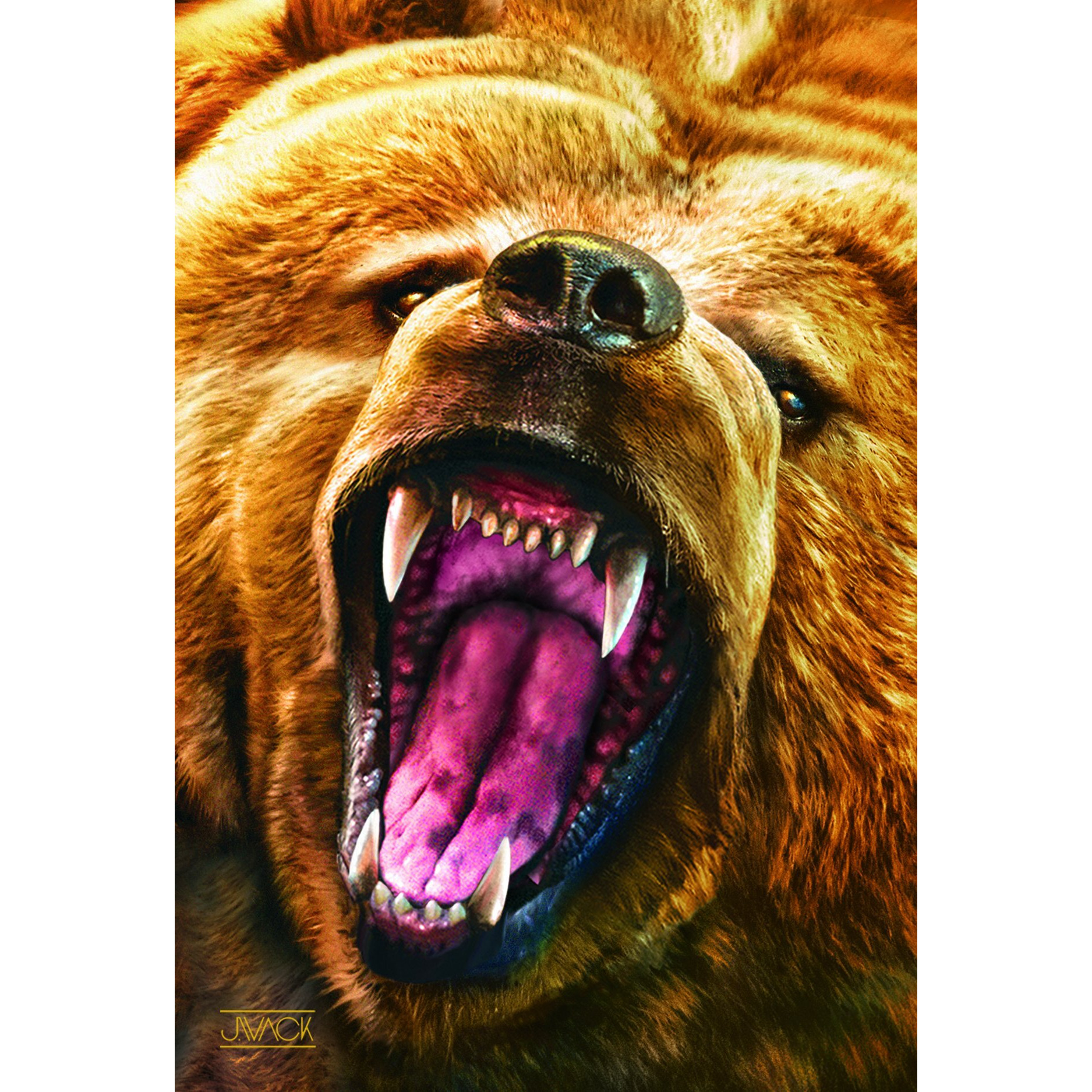 Gift Trenz Grizzly Growl 3D Postcard (20304)