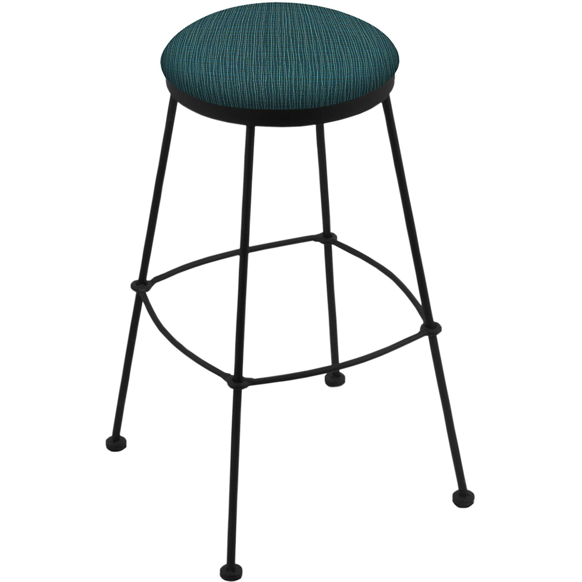 3030 25" Stationary Counter Stool with Black Wrinkle Finish and Graph Tidal Seat